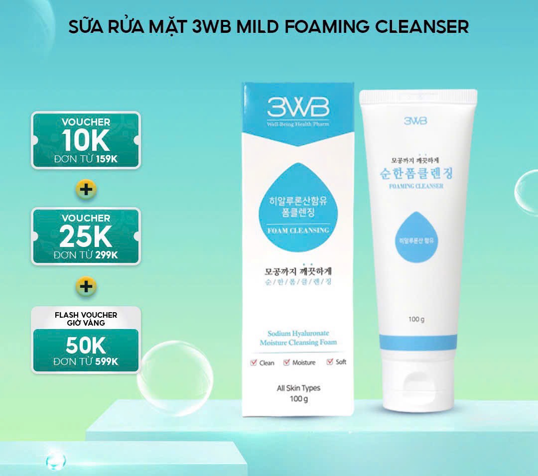 SỬA RỬA MẶT 3WB MILD FOAMING CLEANSER