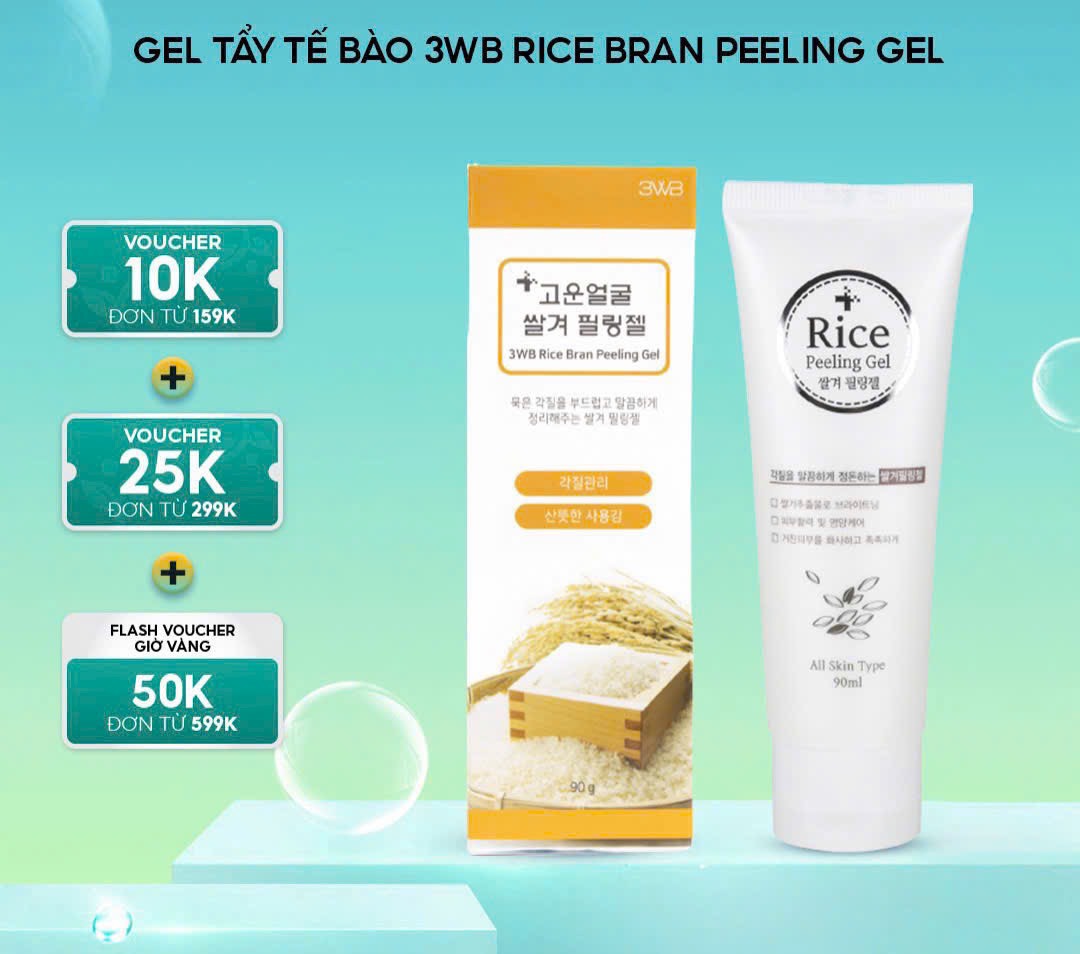 GEL TẨY TẾ BÀO CHẾT 3WB RICE BRAN PEELING GEL