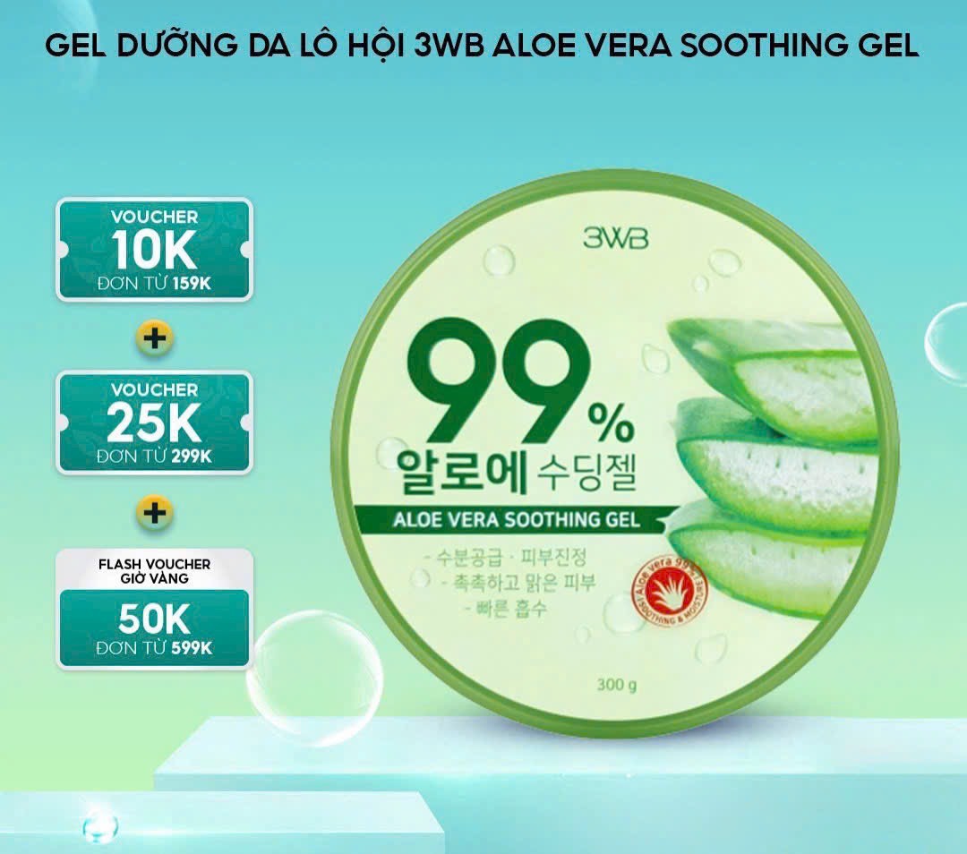 GEL DƯỠNG DA LÔ HỘI 3WB ALOE VERA SOOTHING GEL